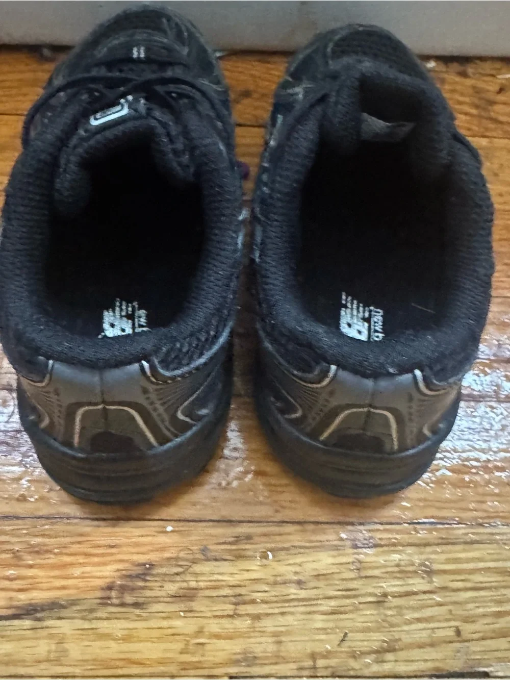 New Balance Black and Gray Mesh Lace-Up Sneakers
